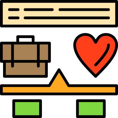 aşk kutusu simgesi renk ana hatları vektörü