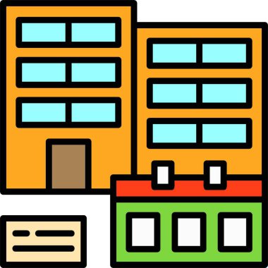 bina simgesi, vektör illüstrasyonu