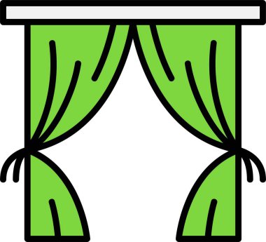 Perde simge vektör illüstrasyonu