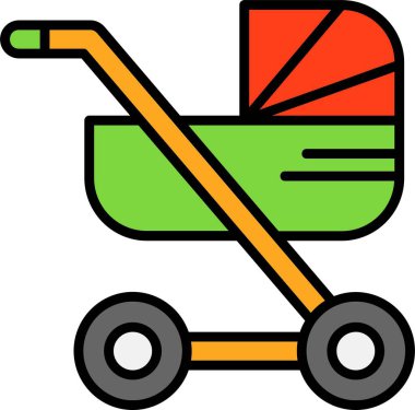 Stroller Web simgesi basit illüstrasyon