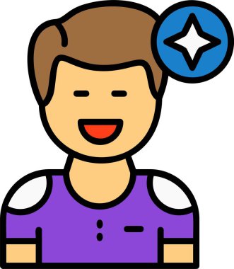 Man avatar simgesi, vektör illüstrasyonu basit tasarım