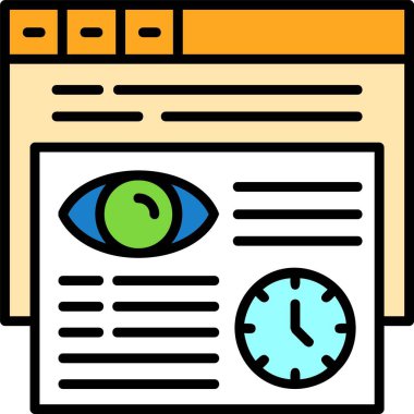 vizyon göz simgesi renk dış hat vektörü