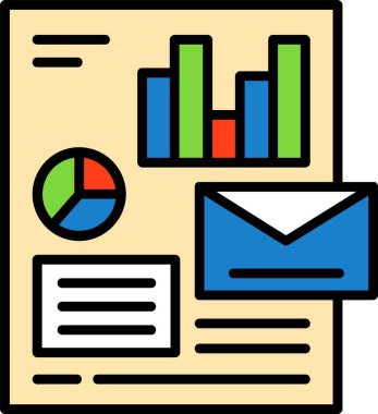 Grafikli analitik simgesi, vektör illüstrasyonu basit tasarım