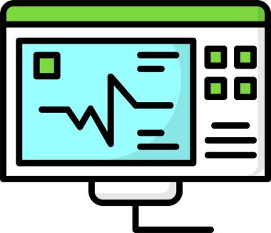 Ecg okuma web simgesi vektör illüstrasyonu