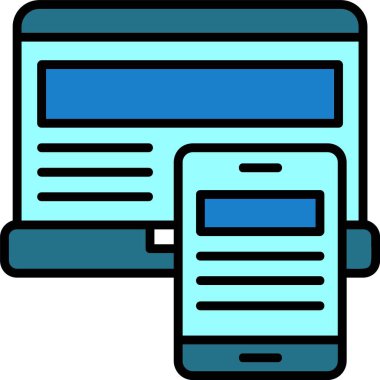 Tepkili tasarım web simgesi basit illüstrasyon