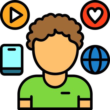 Millenial web simgesi basit illüstrasyon