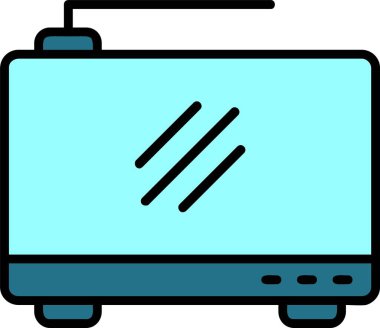 Televizyon web simgesi basit illüstrasyon