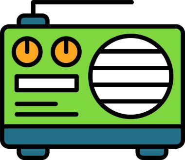 radyo web simgesi basit illüstrasyon