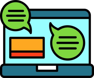 Çevrimiçi sohbet. Web simgesi basit illüstrasyon 