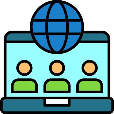 Çevrimiçi topluluk simgesi. Basit tasarım