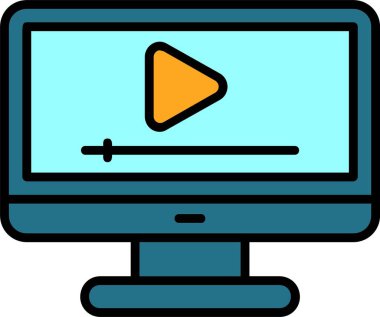 Video oynatıcı ikon vektör illüstrasyonu