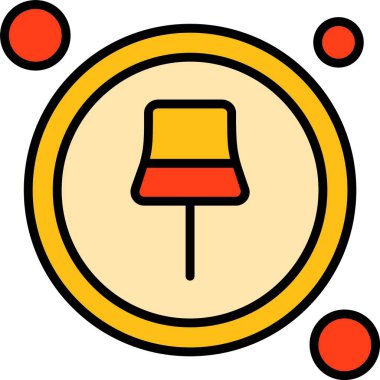 Pin Düğmesi Web simgesi basit illüstrasyon 