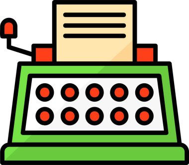 Daktilo web simgesi vektör illüstrasyonu