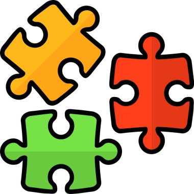 Yapboz parçaları dizisi. 