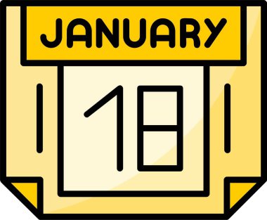 Temiz bir tasarıma sahip bir takvim günü simgesinin vektör illüstrasyonu.