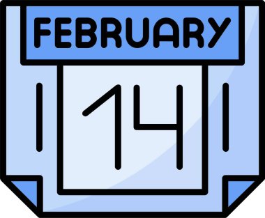14 Şubat takvim simgesi. tarihin vektör illüstrasyonu  
