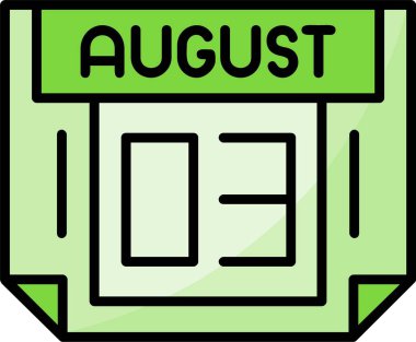 3 Ağustos web simgesi vektör illüstrasyonu