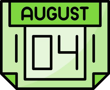 4 Ağustos web simgesi vektör illüstrasyonu