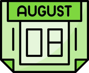 8 Ağustos web simgesi vektör illüstrasyonu