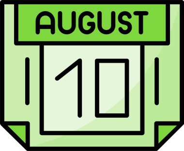 10 Ağustos web simgesi vektör illüstrasyonu