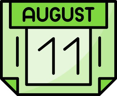 11 Ağustos web simgesi vektör illüstrasyonu