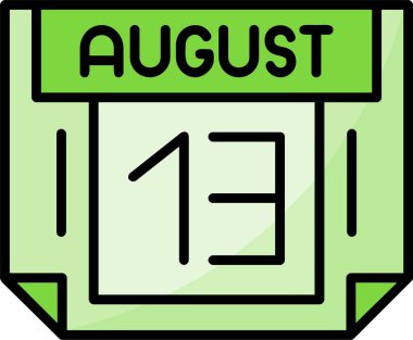 13 Ağustos web simgesi vektör illüstrasyonu