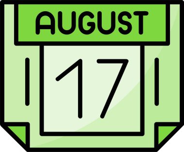 17 Ağustos web simgesi vektör illüstrasyonu