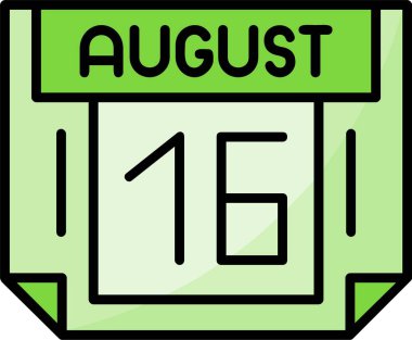 16 Ağustos web simgesi vektör illüstrasyonu