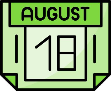 18 Ağustos web simgesi vektör illüstrasyonu