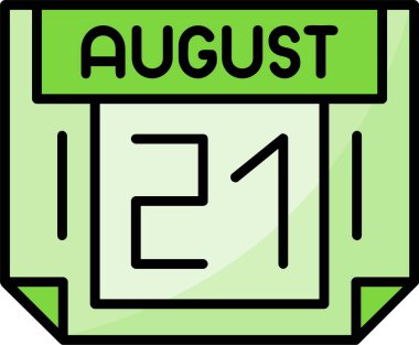 21 Ağustos web simgesi vektör illüstrasyonu