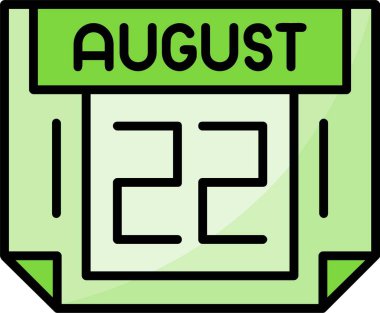 22 Ağustos web simgesi vektör illüstrasyonu