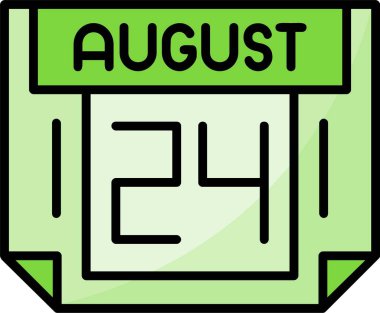 24 Ağustos web simgesi vektör illüstrasyonu