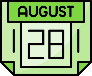 28 Ağustos web simgesi vektör illüstrasyonu