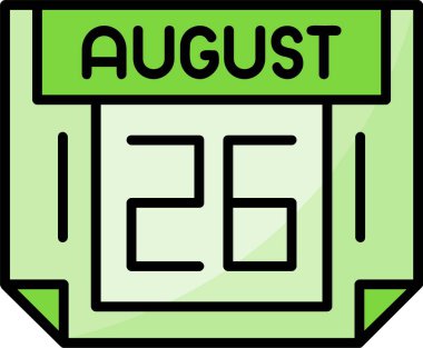  26 Ağustos web simgesi vektör illüstrasyonu