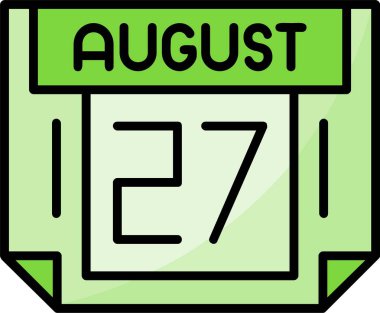 27 Ağustos web simgesi vektör illüstrasyonu