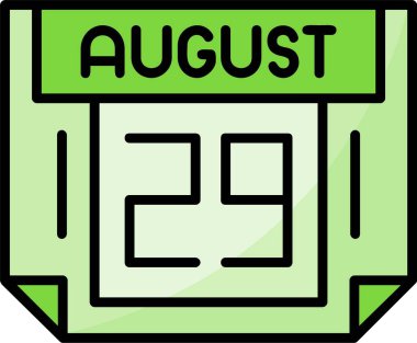 29 Ağustos web simgesi vektör illüstrasyonu