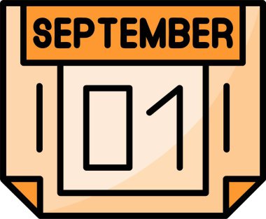 1 Eylül Web simgesi vektör illüstrasyonu