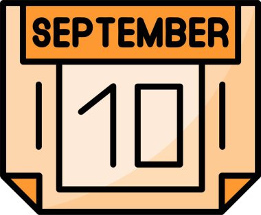 10 Eylül Web simgesi vektör illüstrasyonu