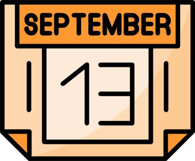 13 Eylül Web simgesi vektör illüstrasyonu