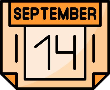 14 Eylül Web simgesi vektör illüstrasyonu