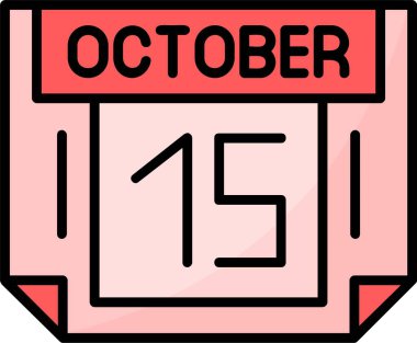 15 Ekim Web simgesi vektör illüstrasyonu