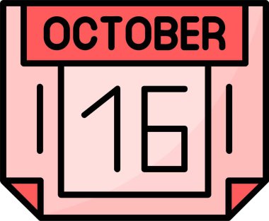 16 Ekim Web simgesi vektör illüstrasyonu