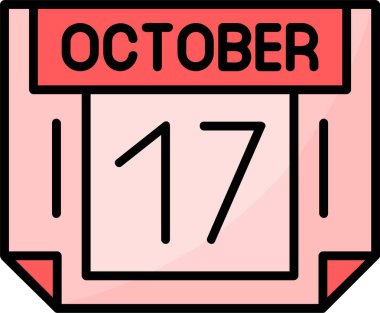 17 Ekim Web simgesi vektör illüstrasyonu