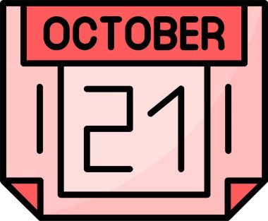 21 Ekim Web simgesi vektör illüstrasyonu