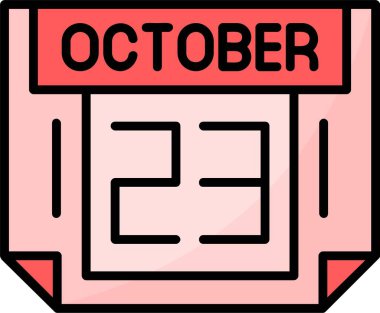 23 Ekim Web simgesi vektör illüstrasyonu