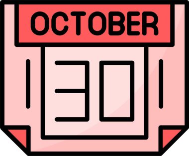 30 Ekim Web simgesi vektör illüstrasyonu