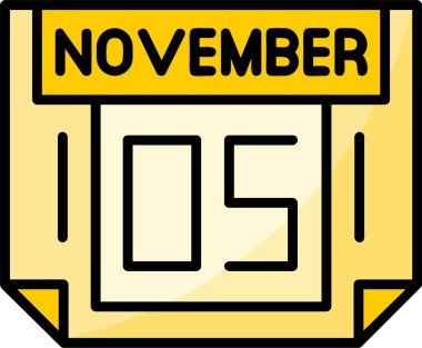 5 Kasım Web simgesi vektör illüstrasyonu