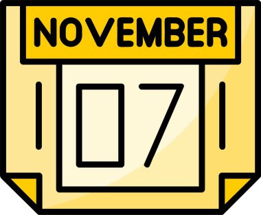 7 Kasım Web simgesi vektör illüstrasyonu