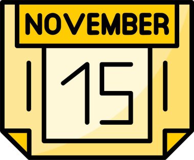 15 Kasım Web simgesi vektör illüstrasyonu