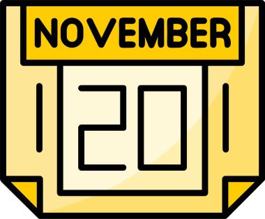 20 Kasım Web simgesi vektör illüstrasyonu